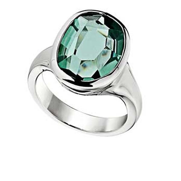RR4L837BU-W-8 Sterling Silver SUGAR MELON Simulated Green Quartz Ring Size 8
