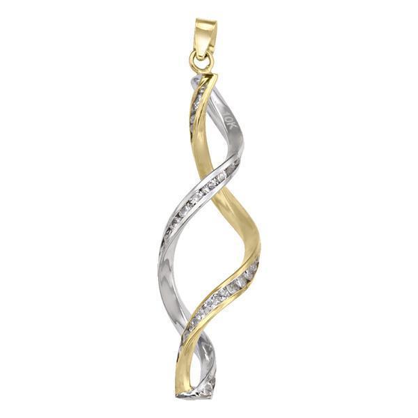 10K Gold CZ Fashion Pendant - 10KY