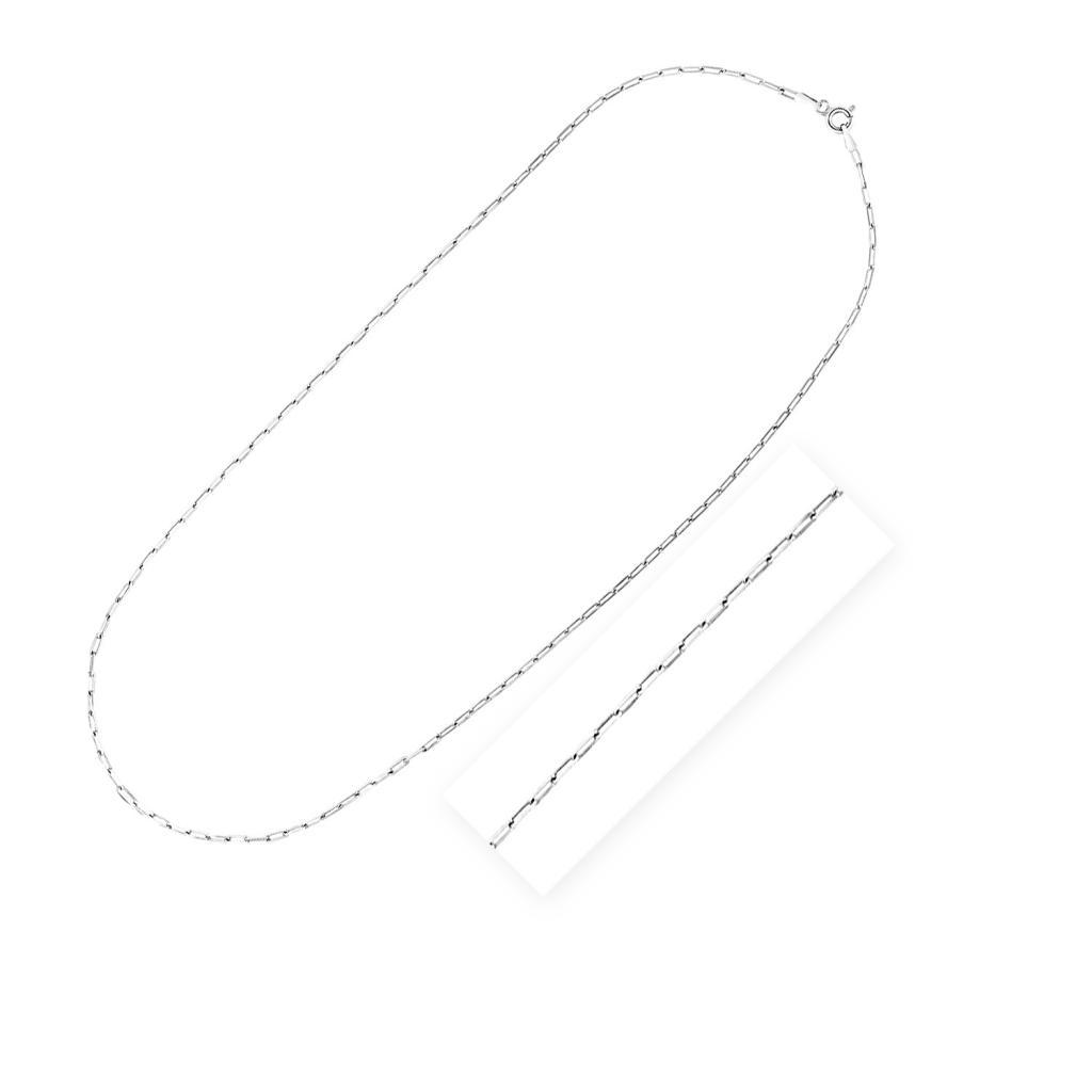 Sterling Silver Rhodium Plated Paperclip Chain (1.80 mm) - 16"