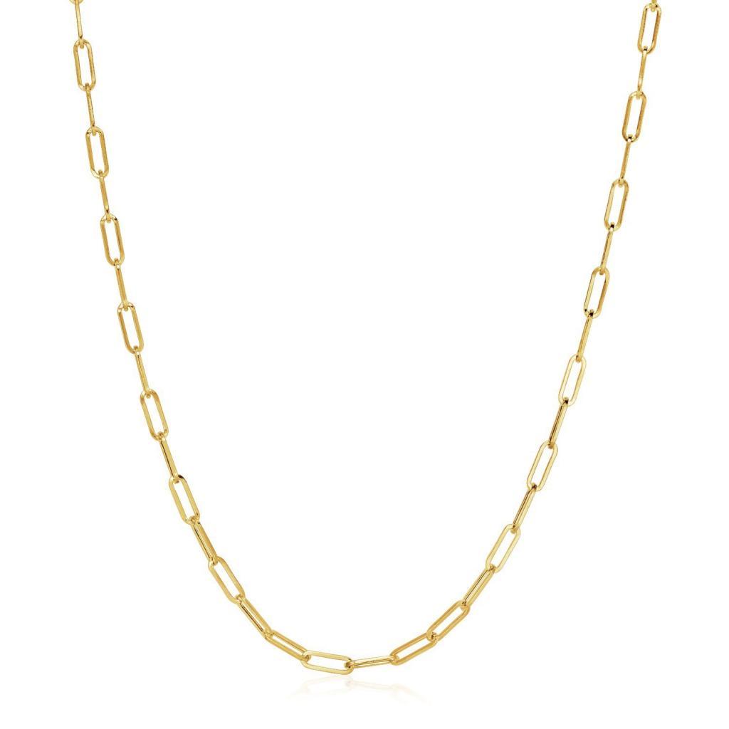 14K Yellow Gold Wide Paperclip Chain (3.20 mm) -20"