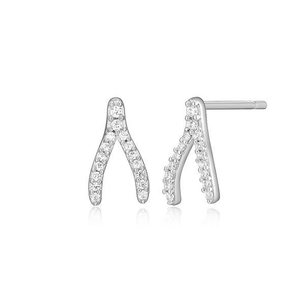 CJ Monte sterling silver lab-created diamond wishbone stud earrings