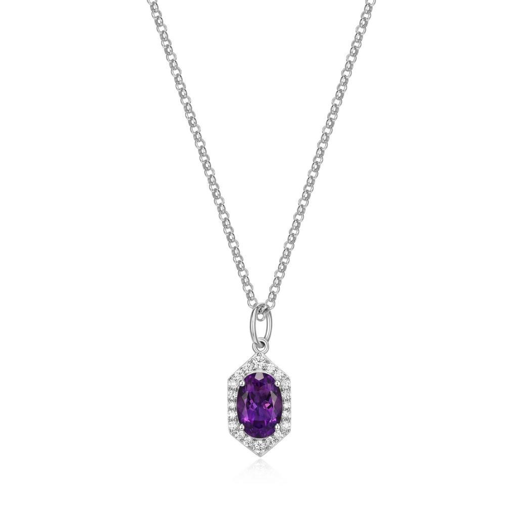 NCGR3Q04B-2T Prism African Amethyst Oval Pendant