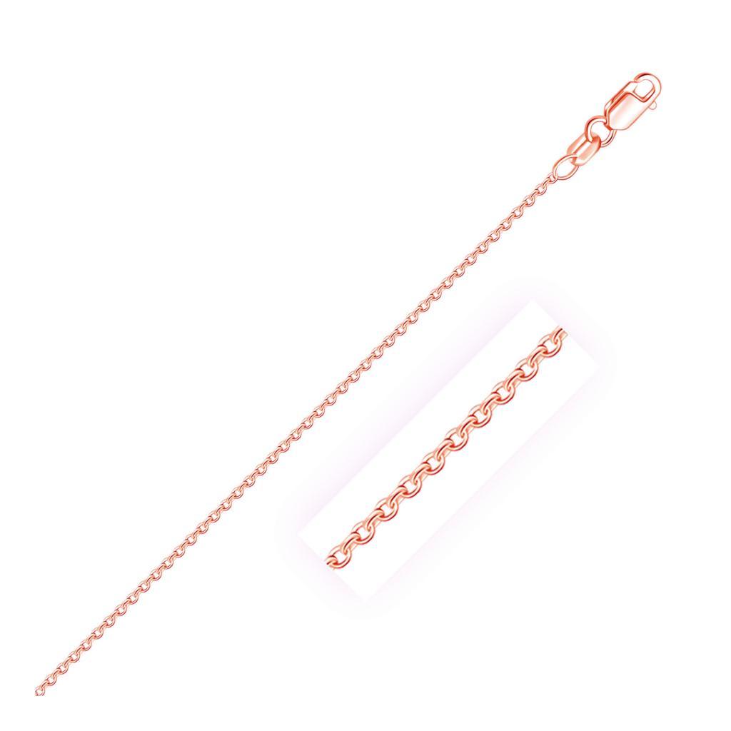14k Rose Gold Round Cable Link Chain (1.50 mm) -18"