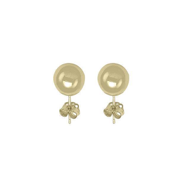 14K 6mm Gold Ball Stud Earrings - 14KY