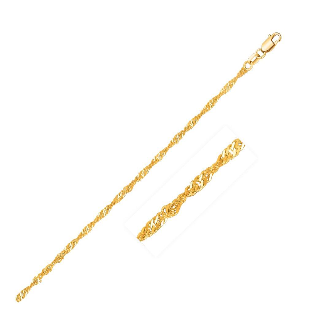 14k Yellow Gold Singapore Chain (1.80 mm) - 16"