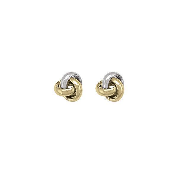 10K Two Tone Twist Stud Earrings - 10K2T