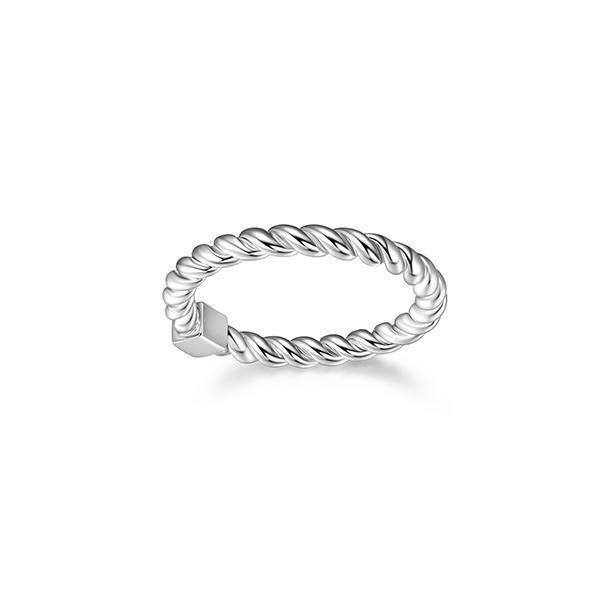 RR4LAFJ-W-6 "Nautical" Rope Finish Ring - Silver