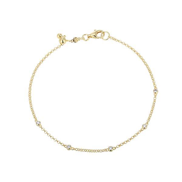 CJ Monte sterling silver labcreated diamond adjustable 5stone station bracelet