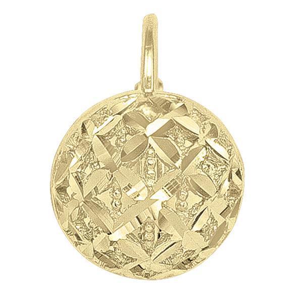 18K Gold Round Drop Earrings - 18KY