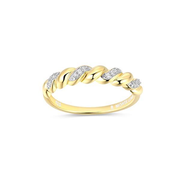 CJ Monte sterling silver labcreated diamond twist ring - Size 5