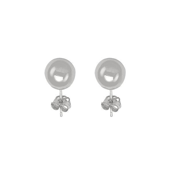 14K 5mm White Gold Ball Stud Earrings - 14KW
