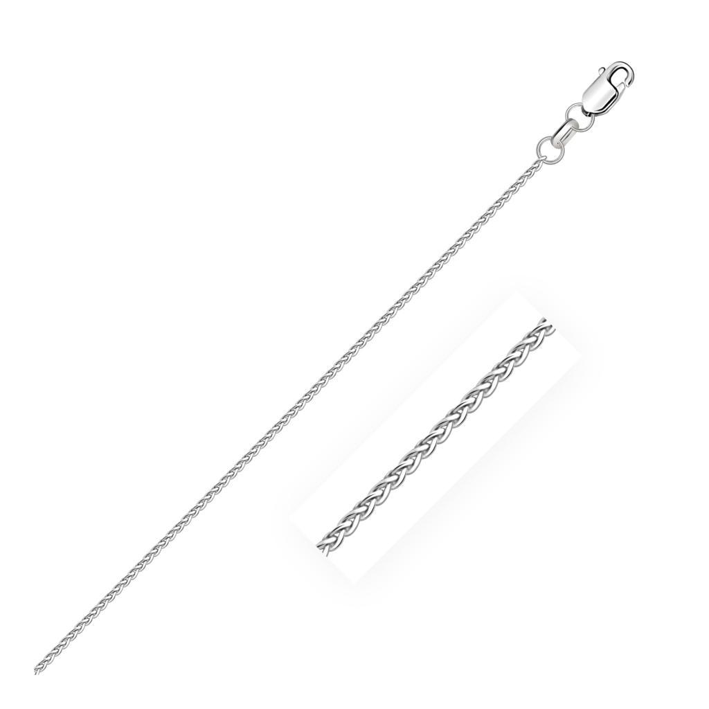 18k White Gold Round Wheat Chain (1.40 mm) -18"