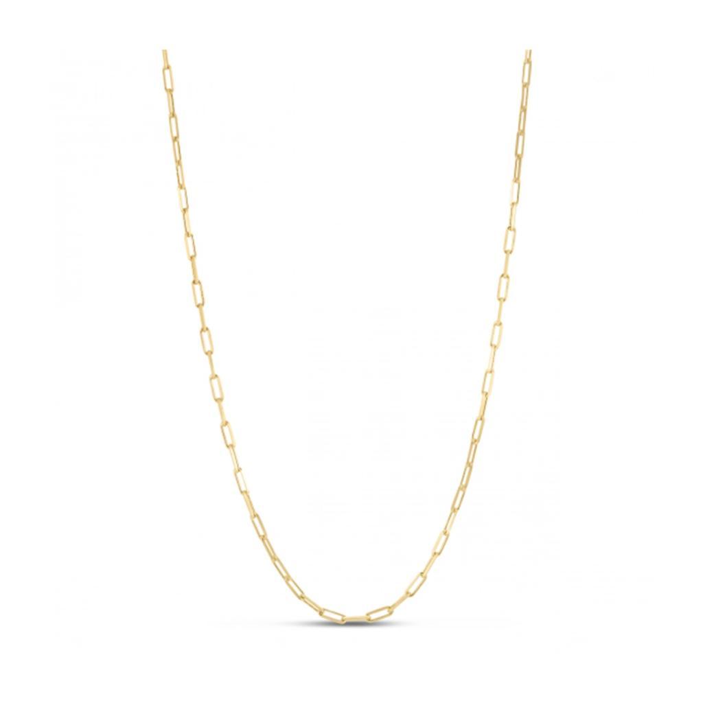 Sterling Silver Gold Plated Paperclip Chain (2.50 mm) - 16"