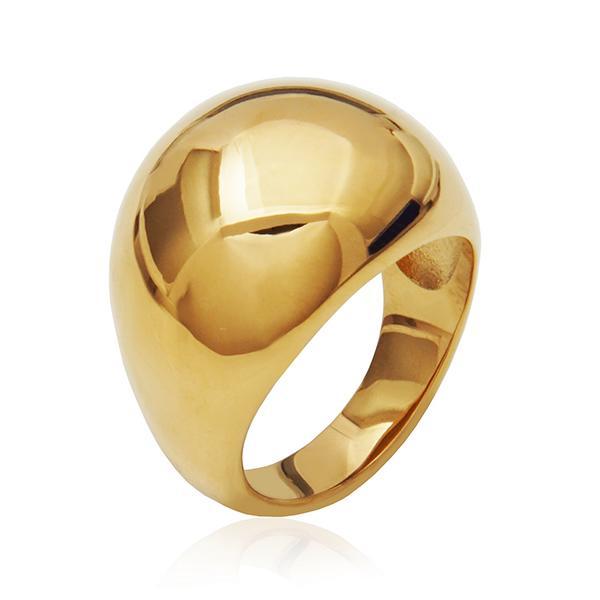 CJ STEELX High Polish Puffy Dome Ring Size 8 - Gold