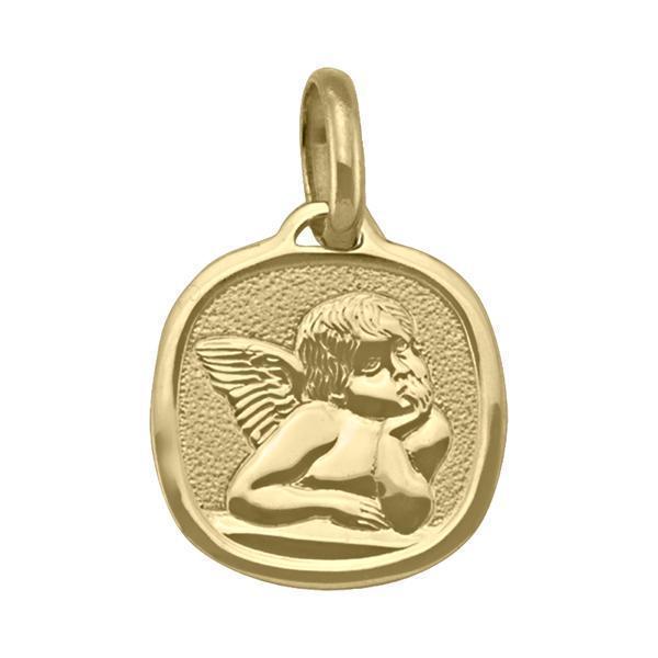 14K Gold Thinking Angel Pendant - 14KY