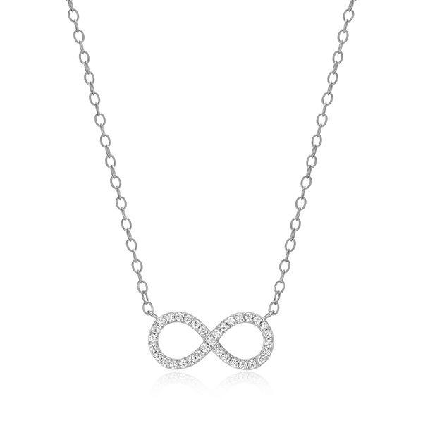 CJ Monte sterling silver labcreated diamond infinity necklace