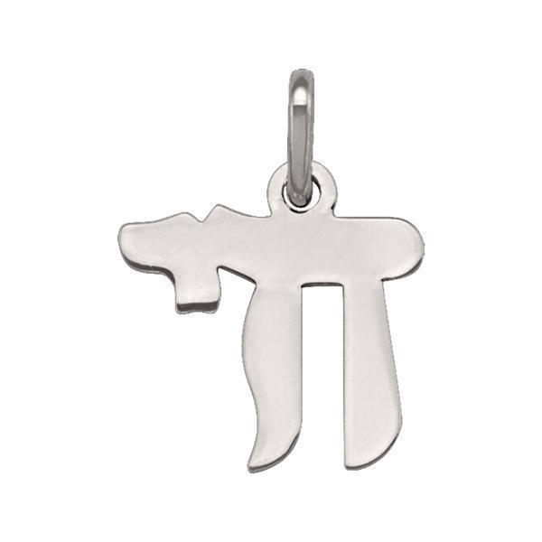 14K White Gold Chai Pendant - 14KW