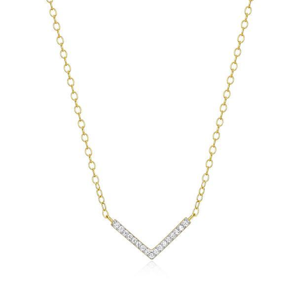 CJ Monte sterling silver labcreated diamond Vnecklace