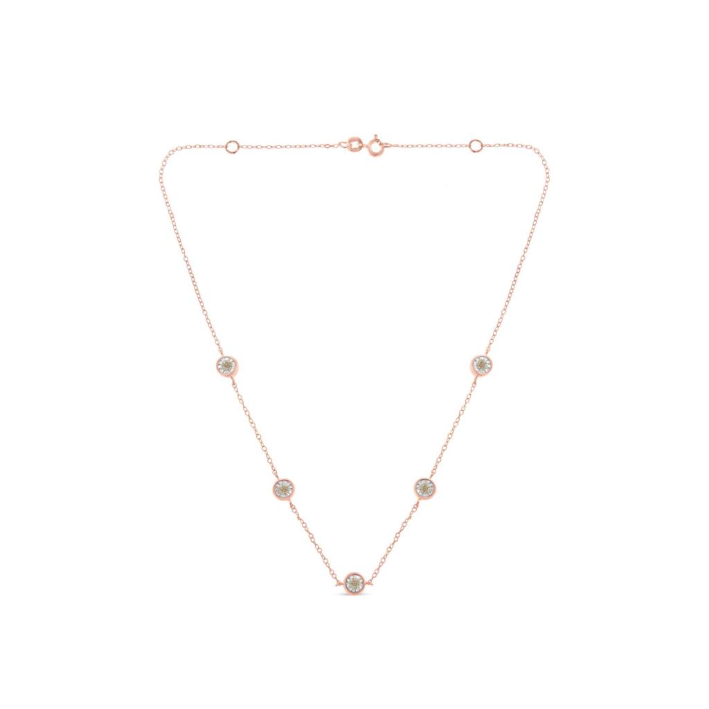 Sterling Silver Diamond Station Necklace (1/2 cttw, K-L Color, I2-I3 Clarity)