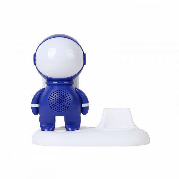 Space Ranger Astronaut Design LED Lights Portable Wireless Bluetooth Speaker with Phone Stand KIYM090 for Universal Cell Phone And Bluetooth Device - Blue