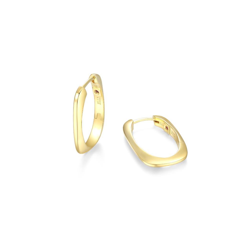 E32LCRZ-Y Allure Cushion Rectangular 25x16mm Hoop Earrings