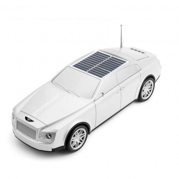 Luxury Car Design Portable Bluetooth Speaker - Solar Powered, Full-Featured Audio Experience KIF98 for Universal Cell Phone And Bluetooth Device - Silver