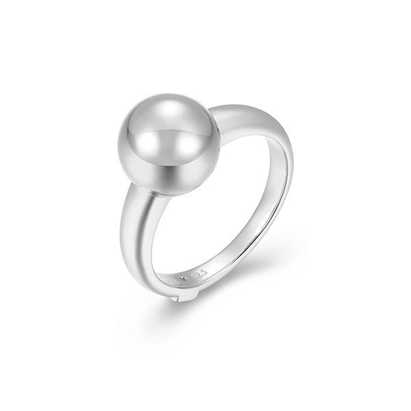 RR4LAK8A0-W-6 Sterling Silver GENESIS High Polish Half Ball Ring Size 6