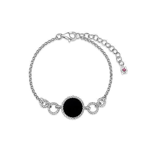 BR1LAL1-W "Nautical" 12mm Agate with Rope Link Bracelet