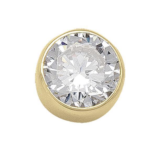 10K Gold Round Cubic Zirconia Stud Earrings - 10KY