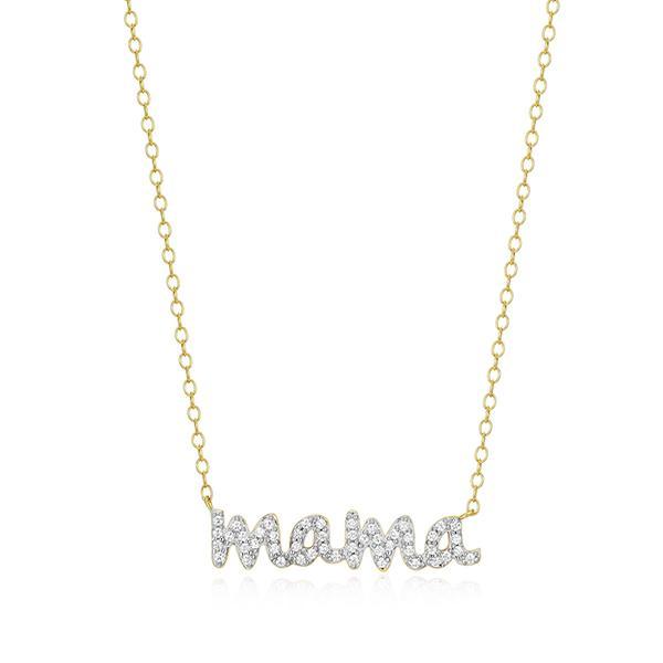 CJ Monte sterling silver labcreated diamond mama necklace