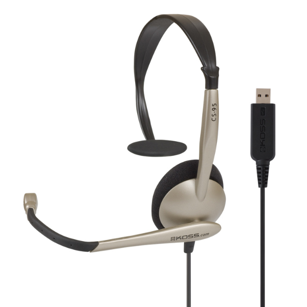 MS50907 Headset CS95 USB Mono with Boom Mic Noise Cancelling USB 8ft Cord