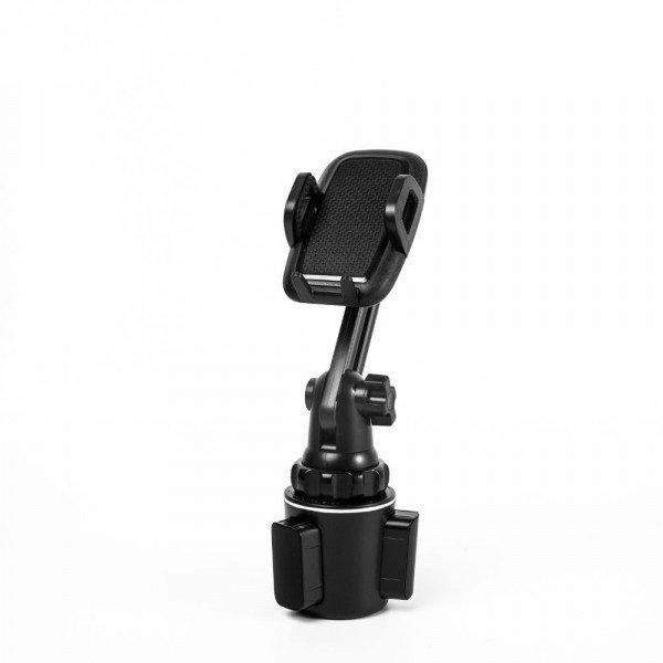 Car Cup Holder Phone Mount Universal Cradle Stand 360 Rotation Adjustable Angle for Universal Cell Phone - Black