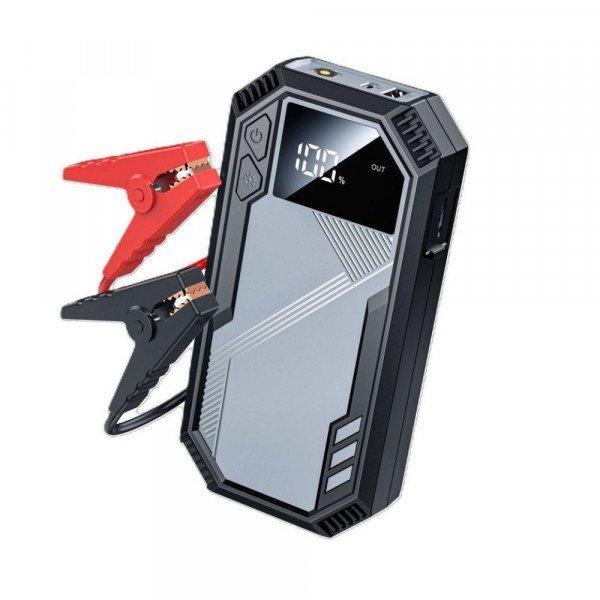 800A Peak Current Car Jump Starter with Smart Safety Protection, 6000mAh Power Bank and Flashlight (Black)