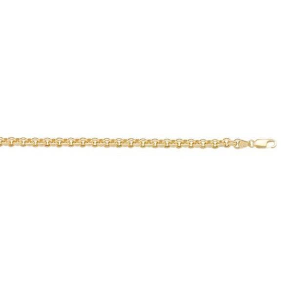 14K Gold Hollow Rolo 7" Bracelet