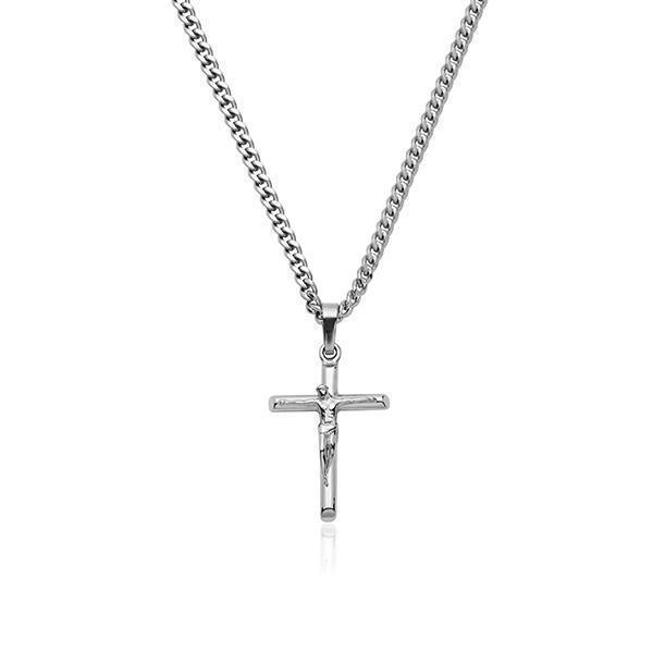 CJ Steelx Crucifix Cross Pendant - Silver - Jewellery