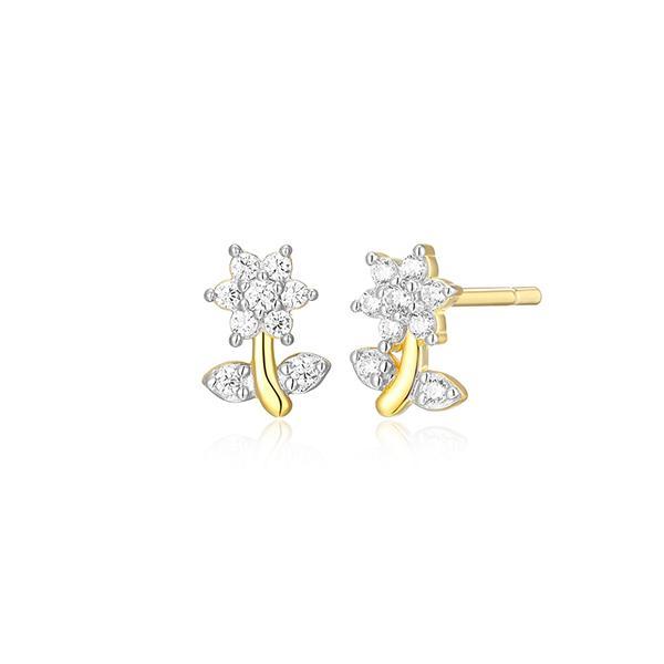 CJ Monte sterling silver lab-created diamond daisy stud earrings