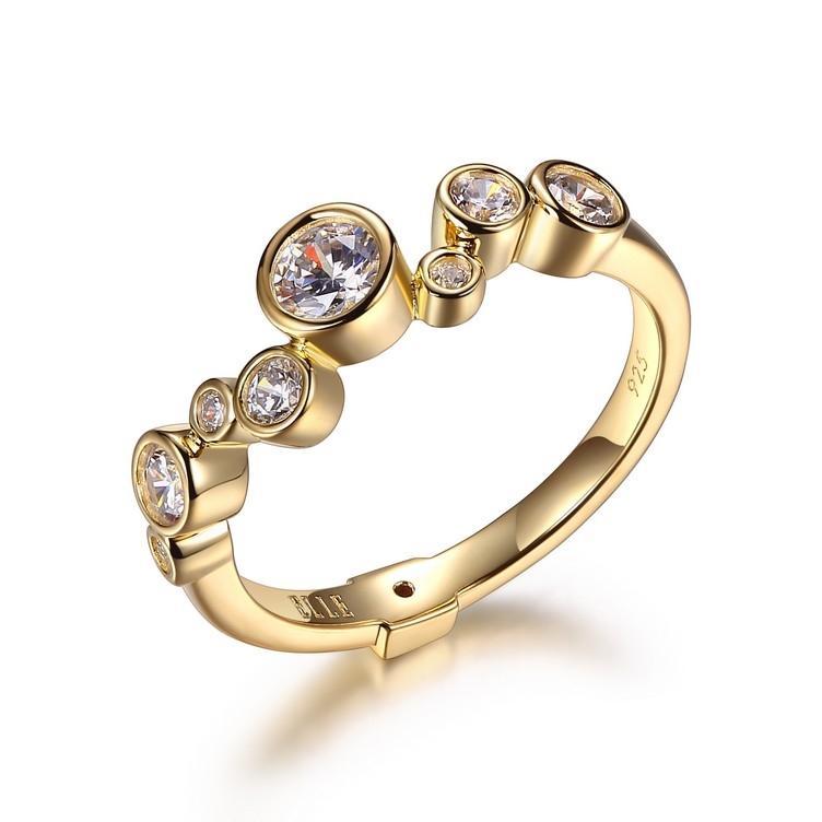 R34LA9E-Y-8 Bubble Round Cuboc Zirconia Ring Size 8