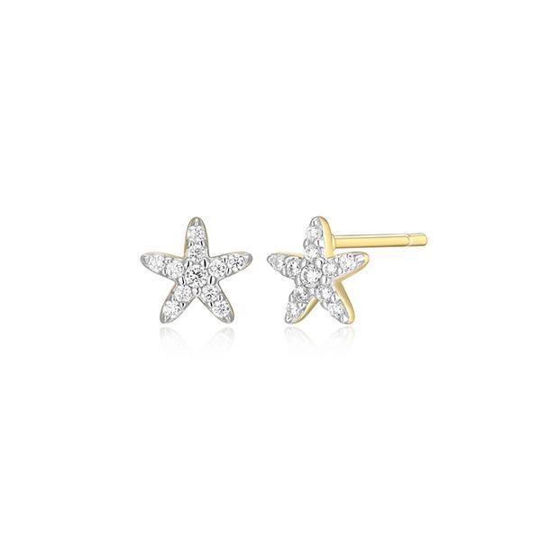 CJ Monte sterling silver lab-created diamond starfish stud earrings