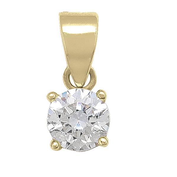 10K Gold Cubic Zirconia Pendant - 0.8gm - 10KY