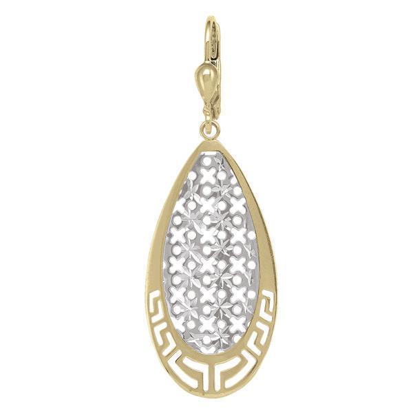 10K Gold and Silver Fashion Drop Earrings - 2.7gm - 10K2T