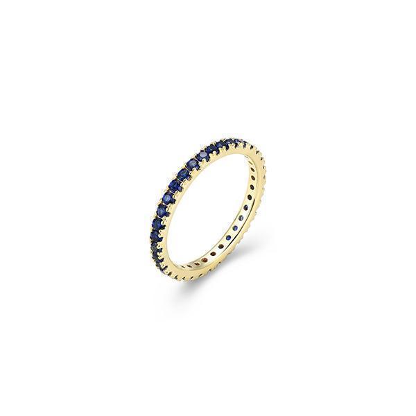 Goddess Created Sapphire Stackable Band Ring - Gold - Size 6