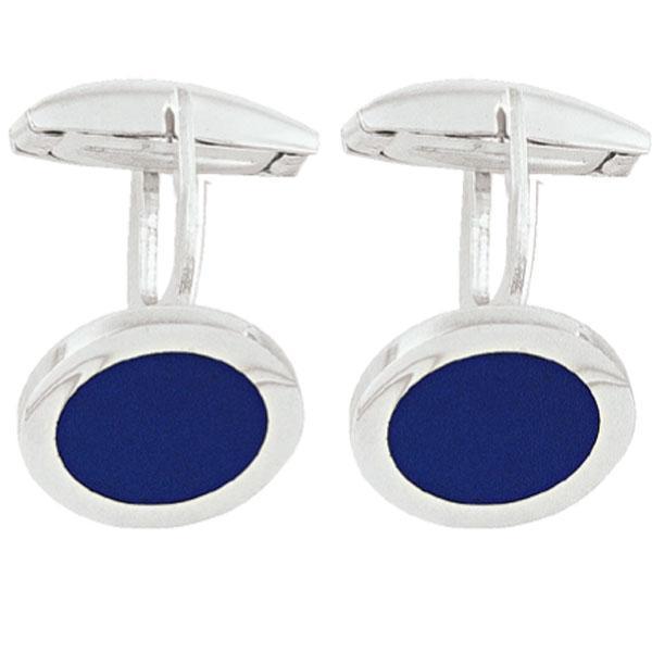 Sterling Silver Cufflinks - Blue - SS