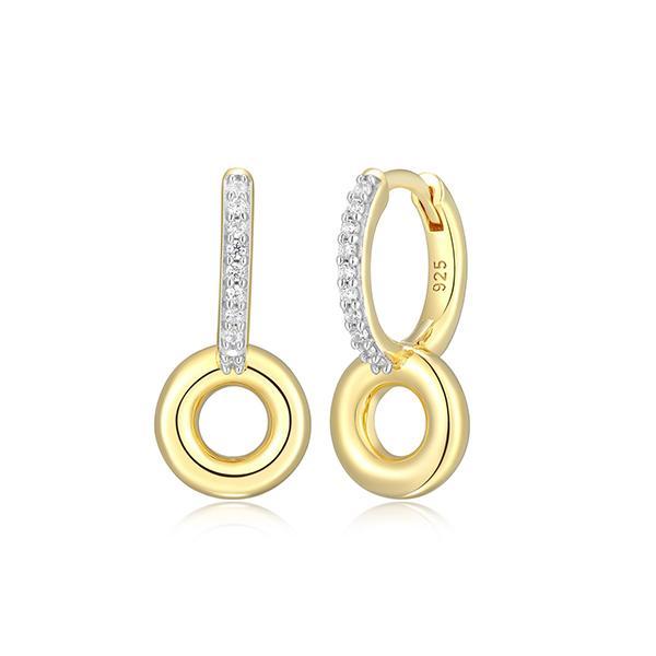 CJ Monte sterling silver lab-created diamond 18mm open circle hoop earrings