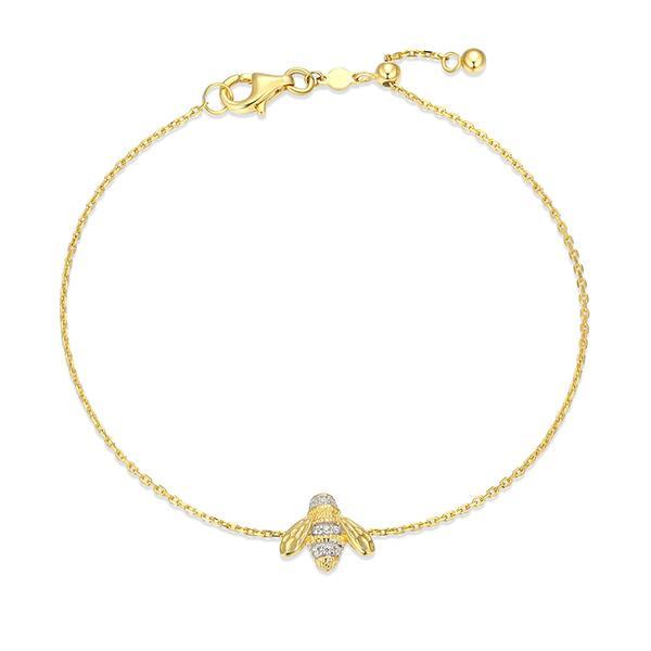 CJ Monte sterling silver lab-created diamond honeybee adjustable bracelet