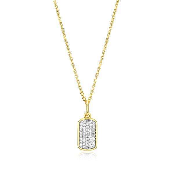 CJ Monte sterling silver labcreated diamond tag necklace