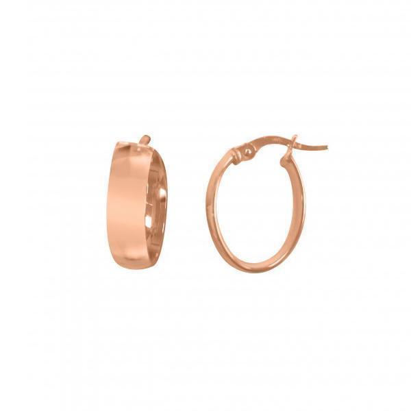 14K Pink Gold Domed Hoop Earrings - 1.6 gm