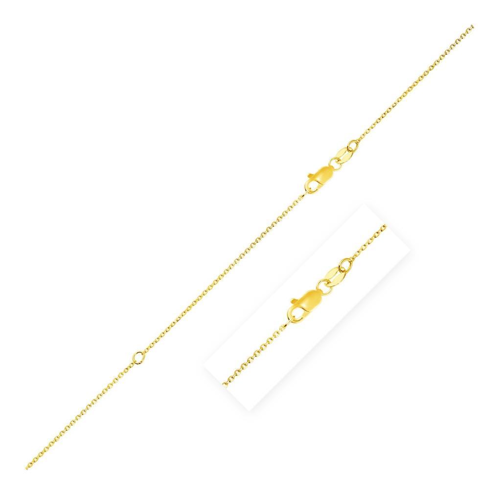 Extendable Cable Chain in 10k Yellow Gold (0.87 mm) -18"