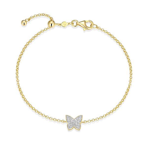 CJ Monte sterling silver lab-created diamond butterfly adjustable bracelet
