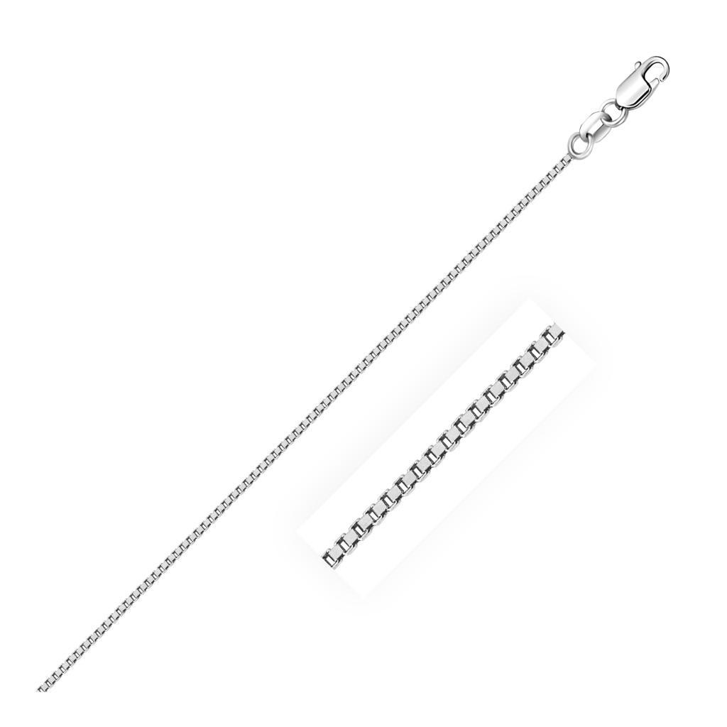 10k White Gold Classic Box Chain (0.78 mm) - 16"