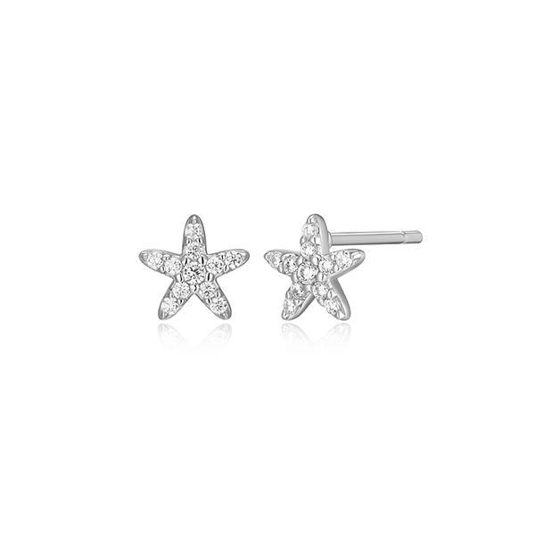 CJ Monte sterling silver lab-created diamond starfish stud earrings